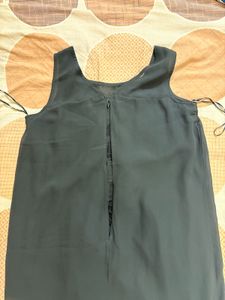 Elegant Black Sheer Overlay Dress