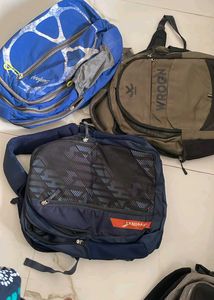 Set of 3 Backpacks - Blue, Brown &amp; Navy