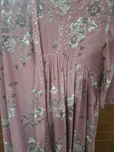 Purple Floral Kurtha Set