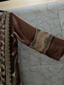 Embroidered Brown Kurta with Pant