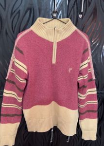 Striped Quarter-Zip Sweater