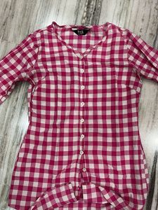 Chic Pink Gingham Shirt
