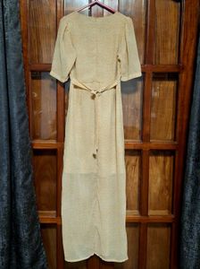 Yellow Maxi Dress with Back Tie-Up