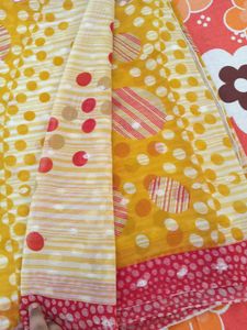 Yellow Polka Dot Saree