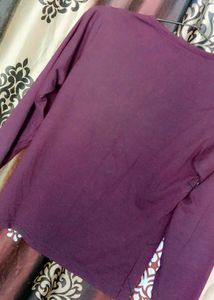 Burgundy Geometric Print T-shirt