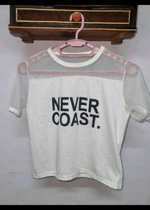 Sheer Sleeve Graphic T-Shirt