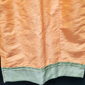 Orange Ethnic Suit Set With Pink Dupatta