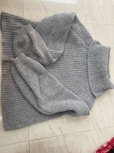 Grey Turtleneck Sweater