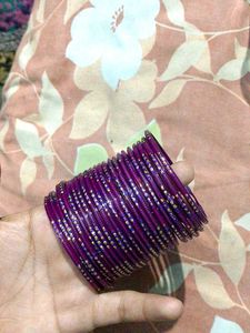 Set of Purple Glass Bangles