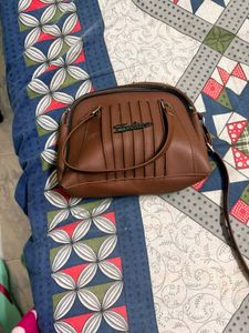 Stylish Brown Faux Leather Handbag