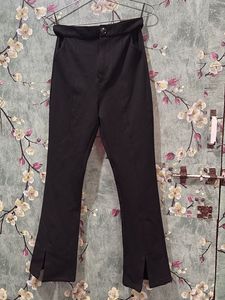 Women's Black Flared Split Pants