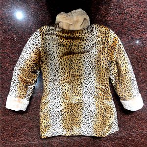 Leopard Print Faux Fur Jacket