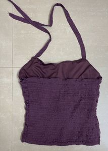 Sheer Ruched Halter Top