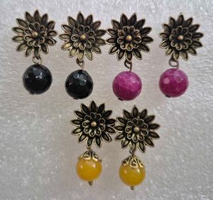 Boho Floral Drop Earrings Set