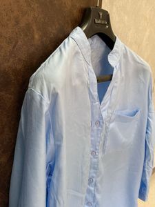 Light Blue Collared Tunic Shirt