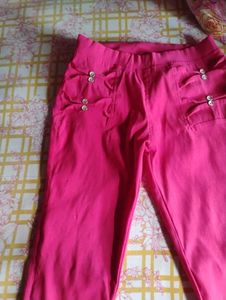 Women's Pink Embellished jeggings