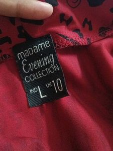 Chic Red &amp; Black Animal Print Dress