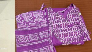Purple Kurta with pant and duppata