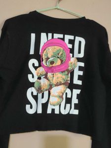 Black "I Need Some Space" Cropped Sweatshirt