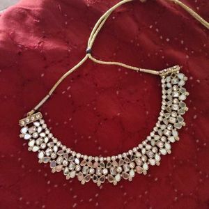Elegant mirror work  Kundan Choker Necklace