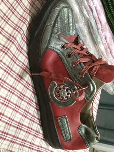 Unique Red & Silver Sneakers