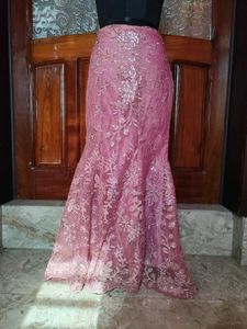 Elegant Pink Floral Fairycore Skirt