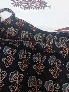 Black floral print blouse