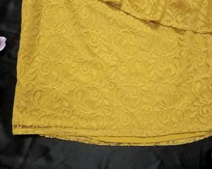 Mustard Lace Off-Shoulder Top