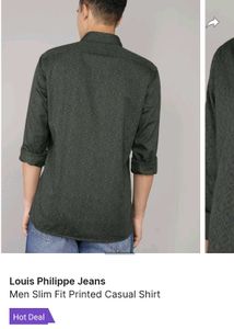 Louis Philippe  Premium Casual Print Shirt (Olive)