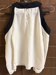 Chic Cold Shoulder Embellished Top