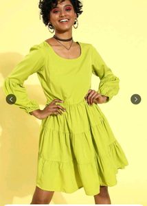 Lime Green Tiered Dress