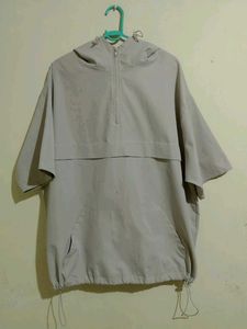 Women's Grey Hooded Pullover Top