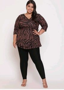 Amydus Zebra Print Wrap Top