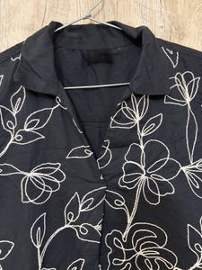 Chic Black Floral Midi Dress