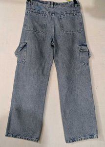 Light Wash Denim Cargo Pants