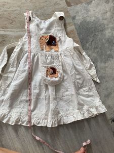 Cute White Elephant Print Baby Dress