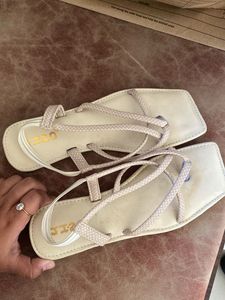 Elegant Beige Braided Strappy Sandals