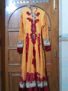 Stunning Yellow &amp; Pink Gown Choli