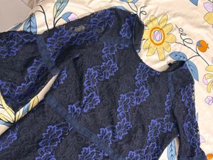 Elegant Navy Lace Dress