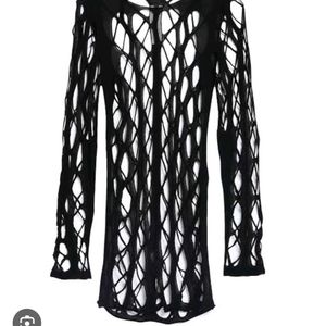 Unique Black Distressed Top