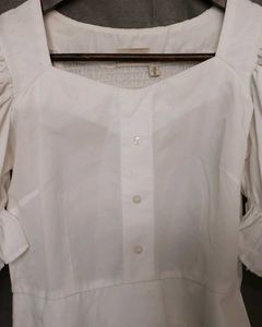 White Puff Sleeve Crop Top