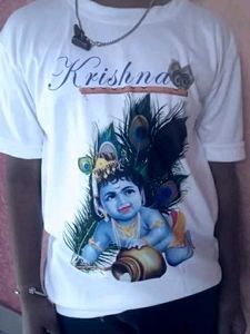 Krishna Ji Printed White T Shirt For Boys &amp; Girls