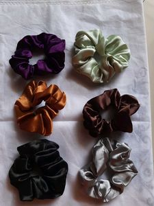 Set of 6 Satin Scrunchies