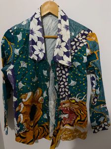 Tiger Print Button-Down Shirt