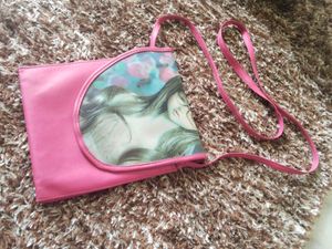 Cute Pink Sling Bag with Artistic Print