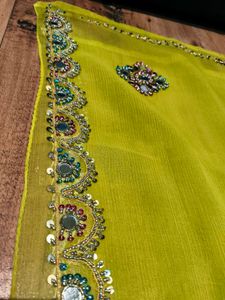 Vibrant Yellow Embellished saree