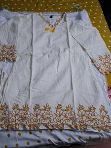 White Embroidered coord set