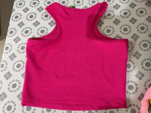 Vibrant Pink Ribbed Tank Top