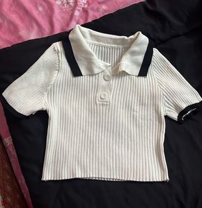 Cute White Polo Top