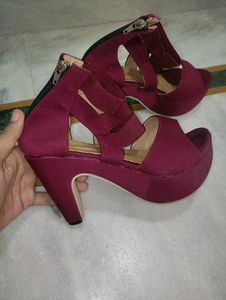Women's Burgundy/Maroon Heels Sandals | UK/Ind 6